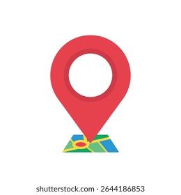 Isolated pictogram icon of a map location marker, symbolizing places, checkpoints, routes, navigation, home position, and geographic reference.