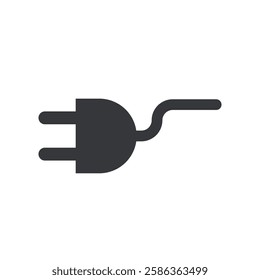 Isolated pictogram icon power plug , electric connection and charging symbol
