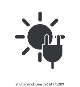 Isolated pictogram icon of solar panel energy, representing electricity generated from sunlight using renewable and eco-friendly power source