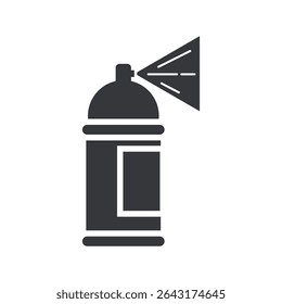 Isolated pictogram icon of spray paint can, commonly used as symbol for graffiti, street expression, and creative urban art
