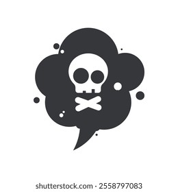 Isolated pictogram illustration dangerous gas, smoke chemical hazard with skull and bones