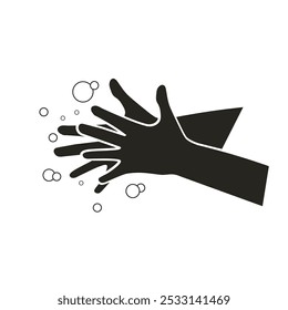 Isolated pictogram label wash hand, clean your hand before, use soap, toilet restroom icon 