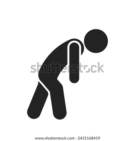 Isolated pictogram of man walking tired, fatigue, sad worker, low energy