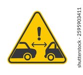 Isolated pictogram of safe distance between cars with an arrow indicator, promoting road safety sign keep safe distance