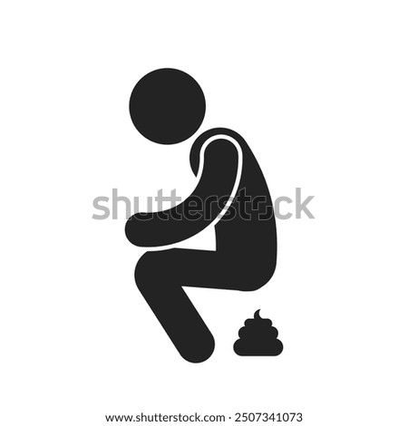 Isolated pictogram sign do not pooing, poop, for do not shit on public area