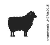Isolated pictogram sign of lamb, sheep, goat, an animal silhouette icon
