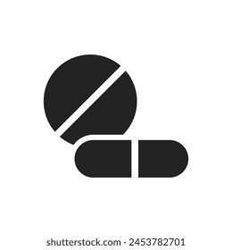 Isolated pictogram sign of mecidal drugs, nantibiotic, medicine, medic