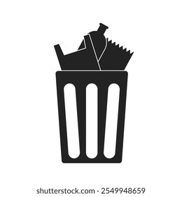 Isolated pictogram sign plastic bag and bottle garbage container, for do not litter graphic element