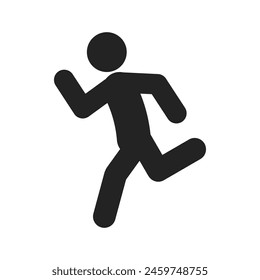 Isolated pictogram sign of run, man running, active sport icon symbol