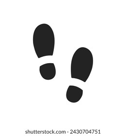 Isolated pictogram sign of shoe print, step foot imprint, walk, sport, trekking, run symbol