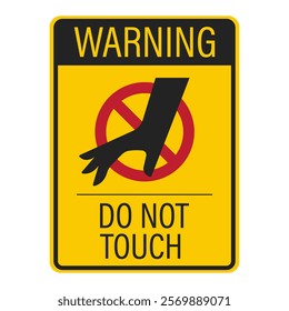 Isolated pictogram sign warning hand with a cross, symbolizing 'No Touch' for danger, emphasizing safety and caution.