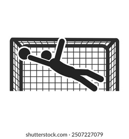 Isolated Pictogram Soccer Goalkeeper, foot ball goal keeper, sport icon