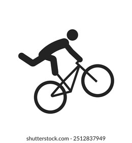 Isolated Pictogram Sport Sign Mountain Bike, MTB, Free Stye Cycling