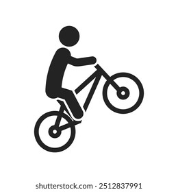 Isolated Pictogram Sport Sign Mountain Bike, MTB, Free Stye Cycling