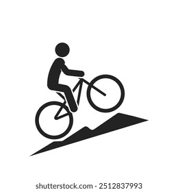 Isolated Pictogram Sport Sign Mountain Bike, MTB, Free Stye Cycling