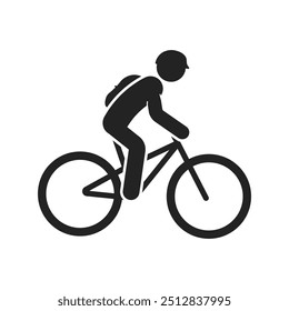 Isolated Pictogram Sport Sign Mountain Bike, MTB, Free Stye Cycling