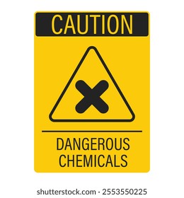 Isolated pictogram triangle dangerous material, danger item, hazardous good