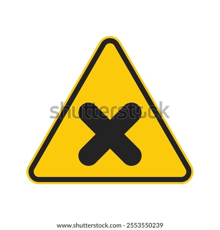 Isolated pictogram triangle dangerous material, danger item, hazardous good