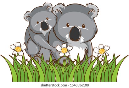 Einzelbild der süßen Koala-Illustration