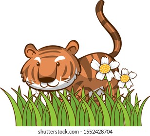 Isolated picture of cute tiger illustration