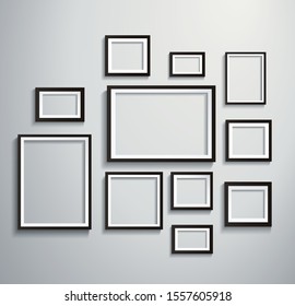 isolated picture frame on wall vector illustration EPS10