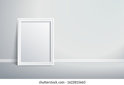 isolated picture frame on wall vector illustration EPS10