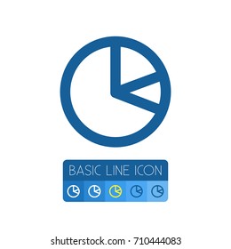 Isolated Pie Bar Outline. Circle Diagram Vector Element Can Be Used For Pie, Circular, Chart Design Concept.