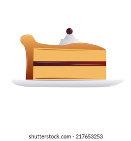 an isolated pie with a cherry for thanksgiving on a white background