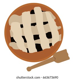 Isolated pie on a white background, Vector illustration