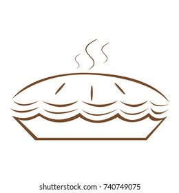 Isolated pie outline on a white background, vector illustration