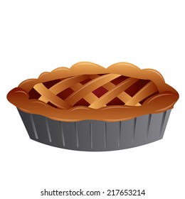 an isolated pie for thanksgiving on a white background