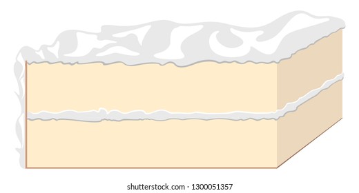 Isolated piece of cake with cream. Vector illustration design