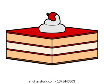 Isolated piece of cake icon. Vector illustration design