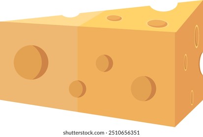 Isolated piece of cheese vector illustration