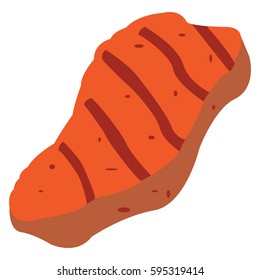 Isolated piece of meat on a white background, Vector illustration