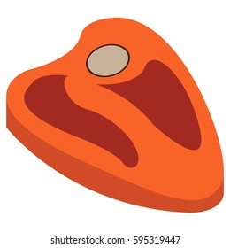 Isolated piece of meat on a white background, Vector illustration
