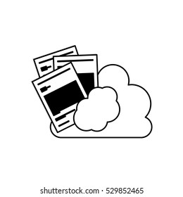 Isolated piece of paper and cloud design