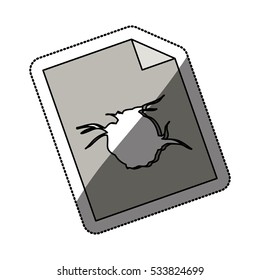 Isolated Piece of paper with hole design