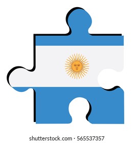 Isolated piece of puzzle with the Argentinian flag, Vector illustration