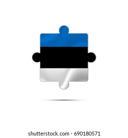 Isolated piece of puzzle with the Estonia flag. Vector illustration.