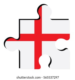 Isolated piece of puzzle with the flag of England, Vector illustration