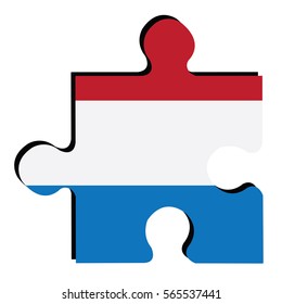 Isolated piece of puzzle with the flag of Netherlands, Vector illustration