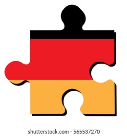 Isolated piece of puzzle with the German flag, Vector illustration