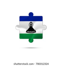 Isolated piece of puzzle with the Lesotho flag. Vector illustration.