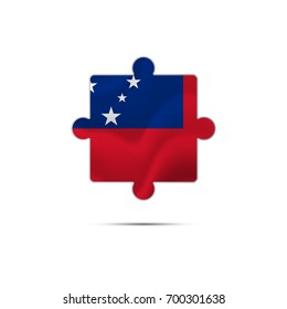 Isolated piece of puzzle with the Samoa flag. Vector illustration.