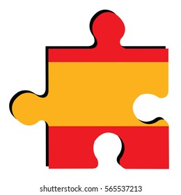 Isolated piece of puzzle with the Spanish flag, Vector illustration