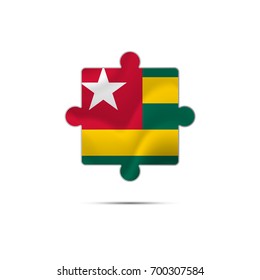 Isolated piece of puzzle with the Togo flag. Vector illustration.