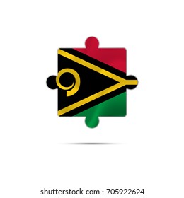 Isolated piece of puzzle with the Vanuatu flag. Vector illustration.