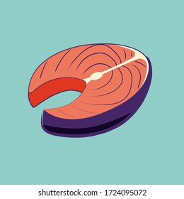 isolated a piece of salmon abstract vector