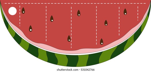 Isolated piece of watermelon on the white background